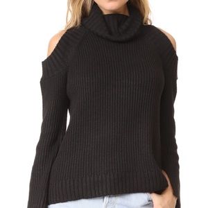 J.O.A. Size M Cold Shoulder Turtleneck Sweater